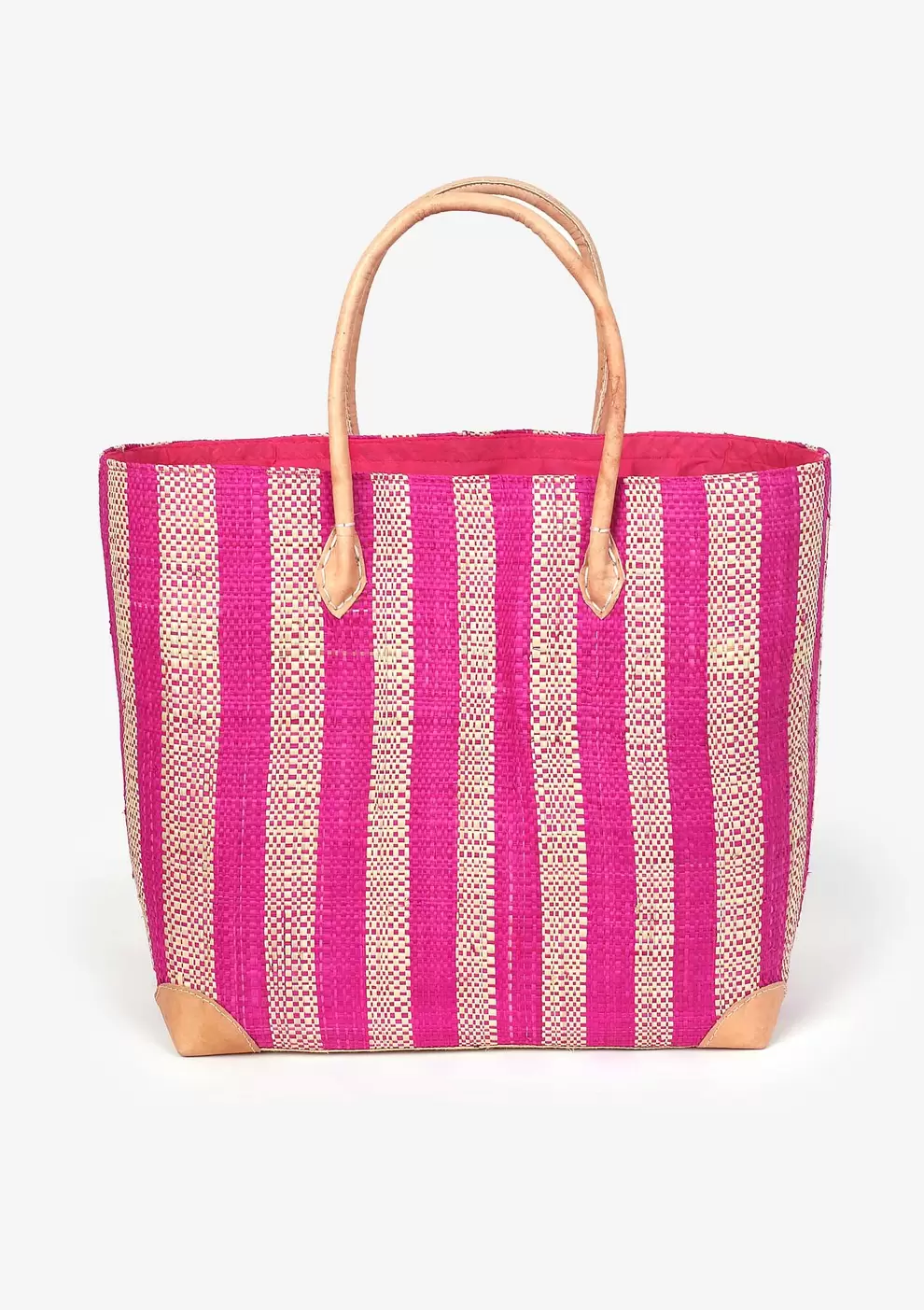 Słomkowy kosz plażowy w paski Poupee Marilyn