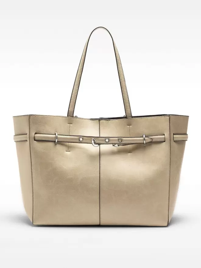 Crackle-effect shopper bag