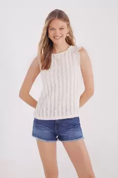 Structured ruffled shoulder top