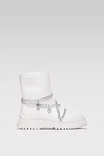 Botki DeeZee WS5271-01 BiałyDeeZee - Botki na grubej podeszwie