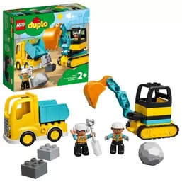 LEGO DUPLO, Ciężarówka i koparka gąsienicowa, zabawka, 10931