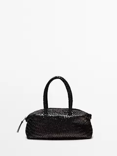 Mała torba z plecionej skóry nappa