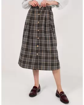 Spódnica midi w kratę