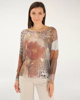 Luźny ażurowy sweter