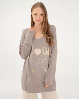 Brązowa bluzka z wełną