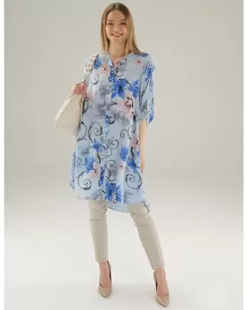 Luźna koszula w kwiaty