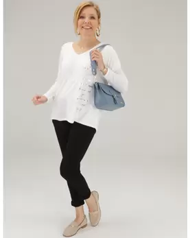 Biała bluzka z nadrukiem