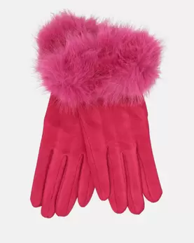 Rękawiczki z futrzanym mankietem