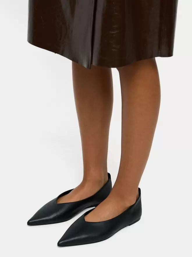 Leather ballet flats