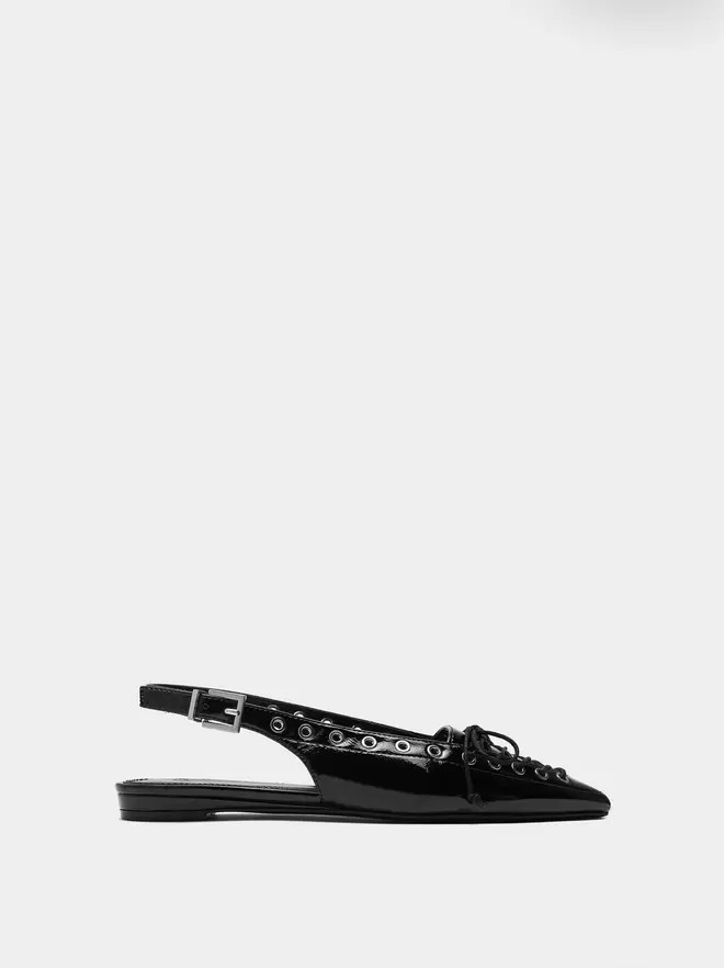 Studded slingback ballet flats