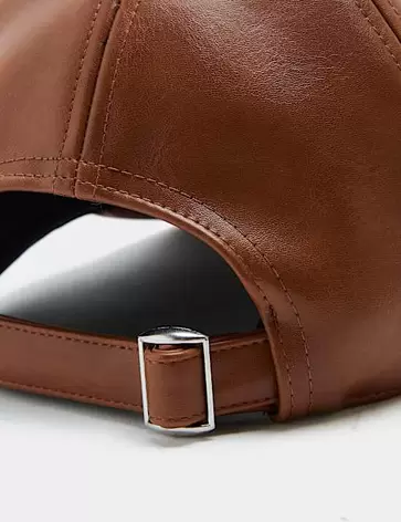 Faux Leather Baseball Cap