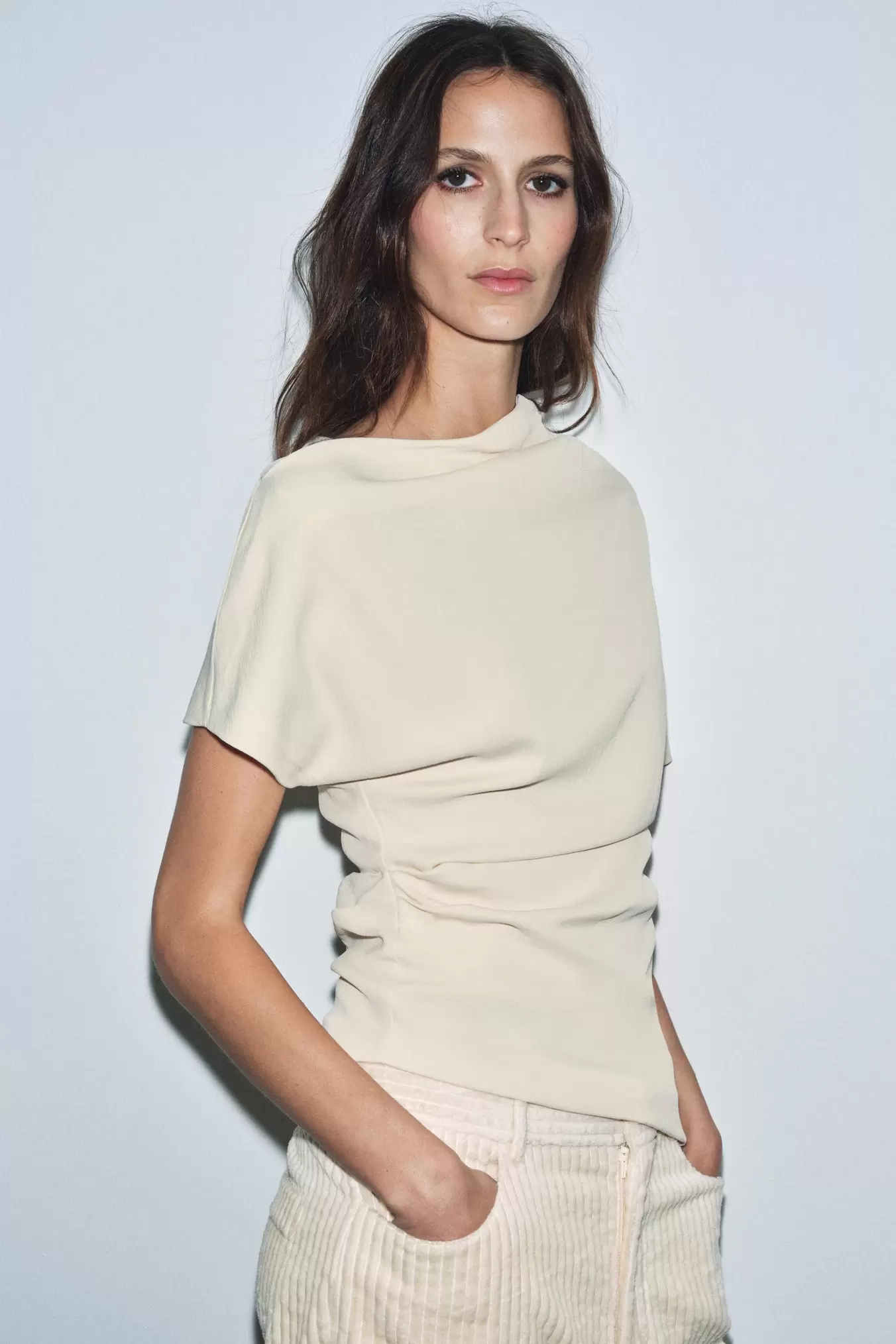 ZW COLLECTION LIMITED EDITION ASYMMETRIC DRAPED BLOUSE