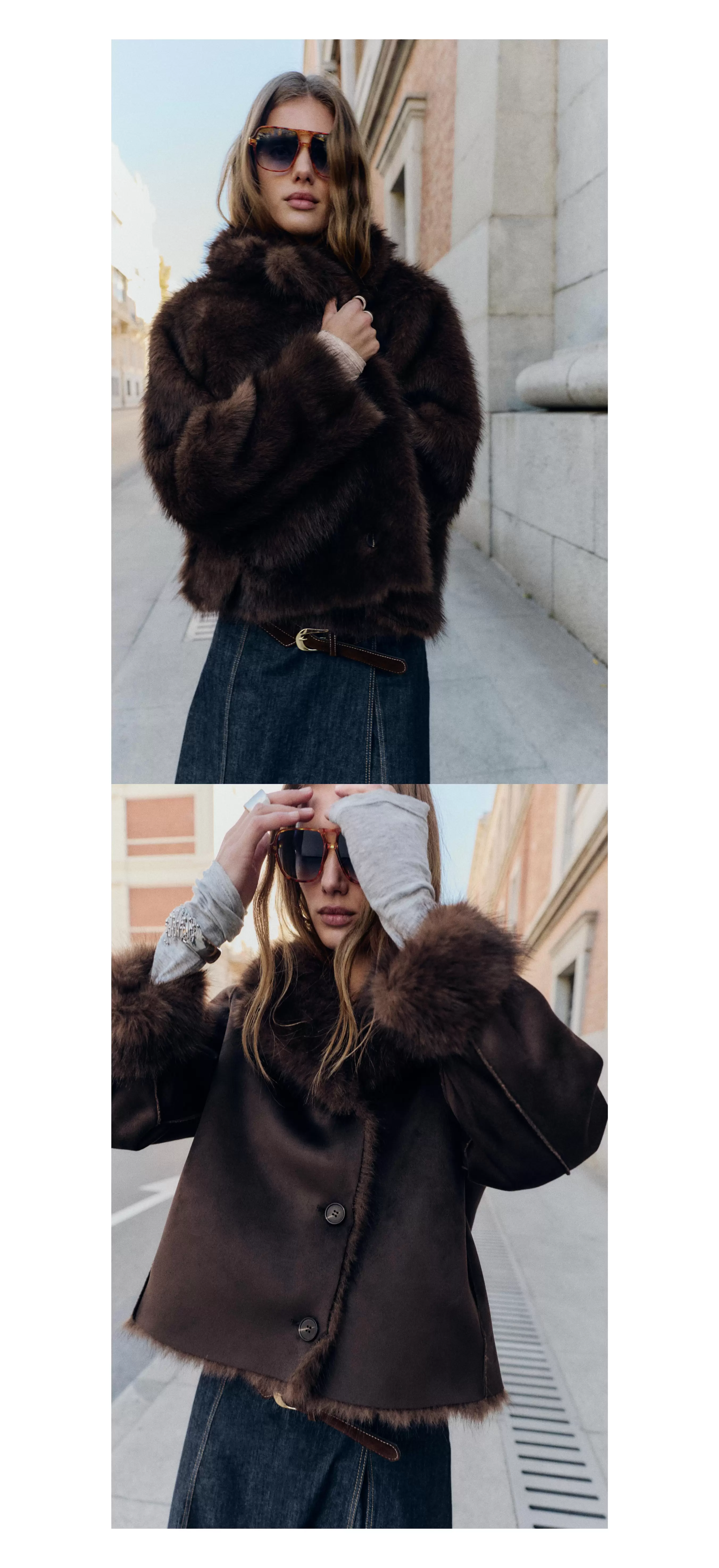 REVERSIBLE DOUBLE-FACED FAUX FUR JACKET