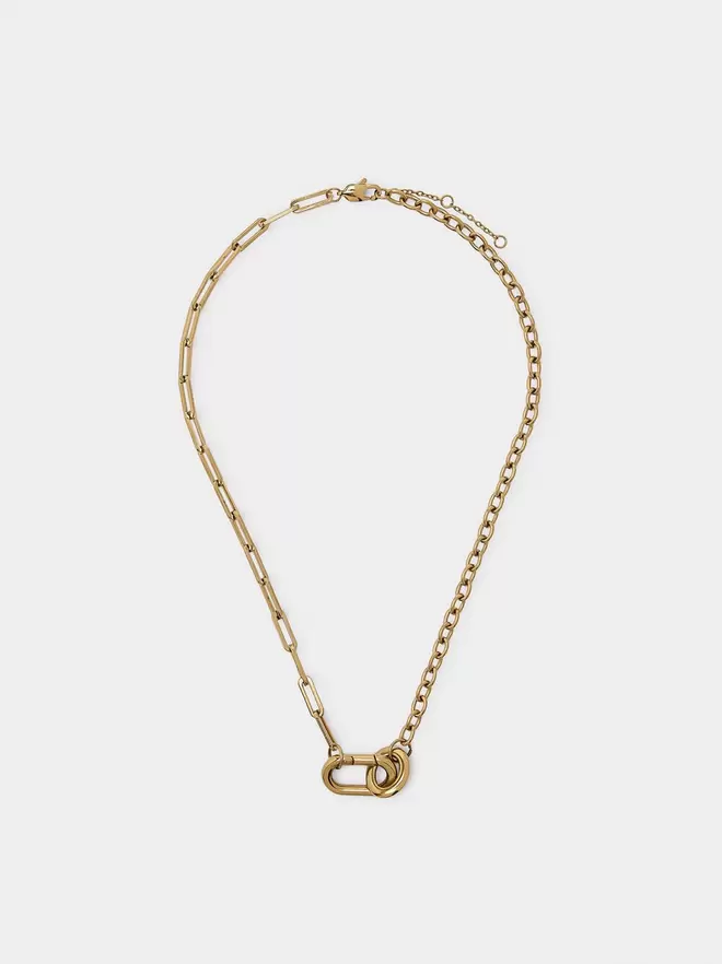 Necklace of links pendant lobster clasp