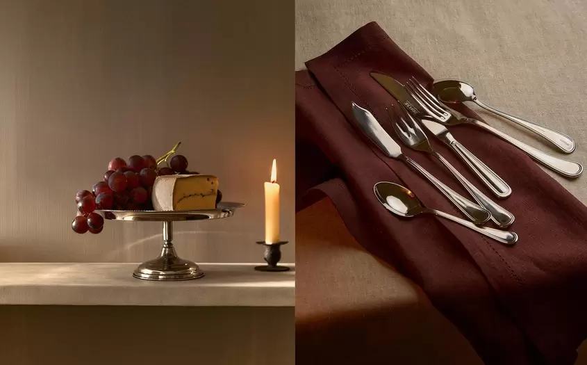 KOMPLET DO TART I SZTUĆCÓW Z BŁYSZCZĄCEJ STALI