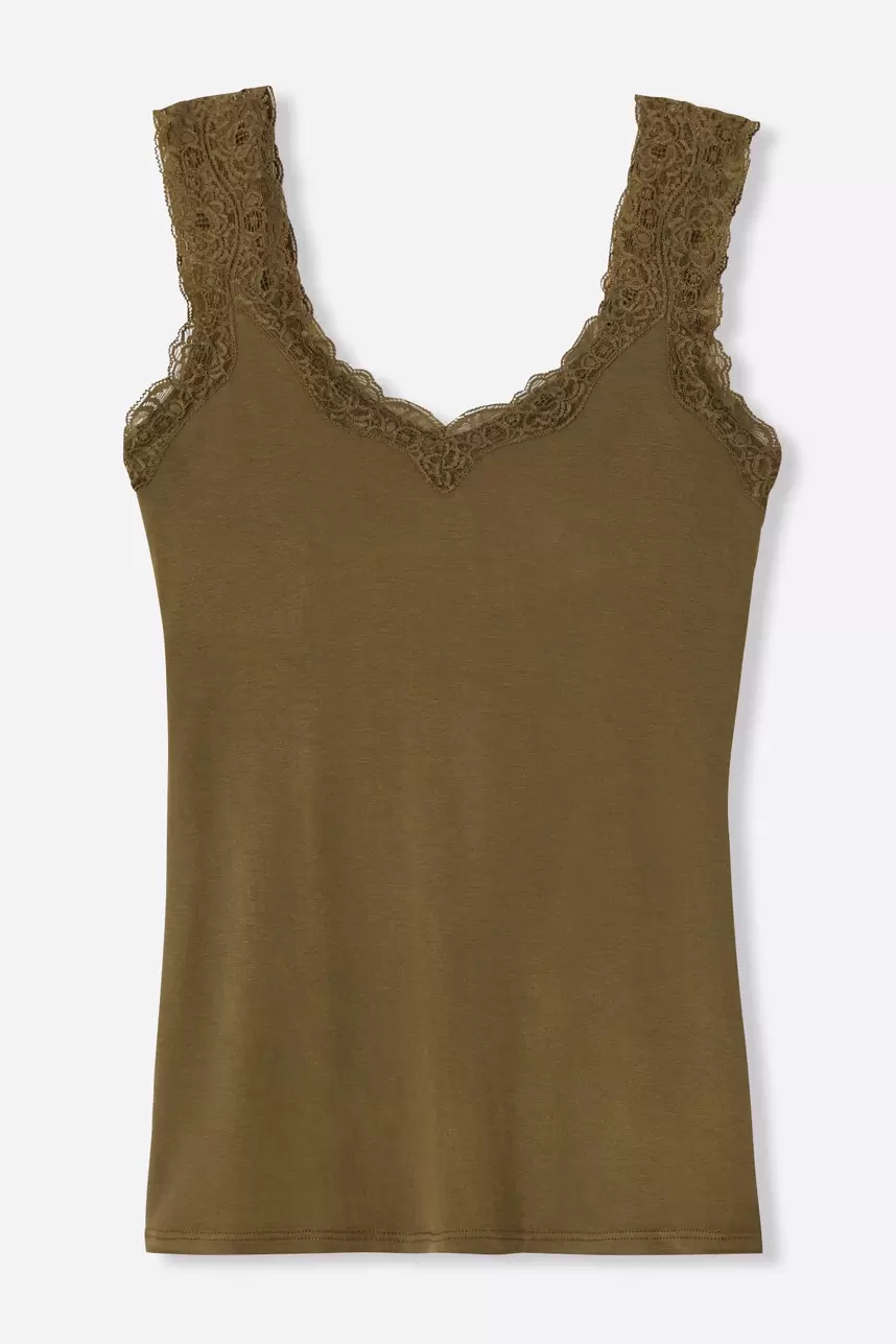 Top na ramiączkach z koronką
