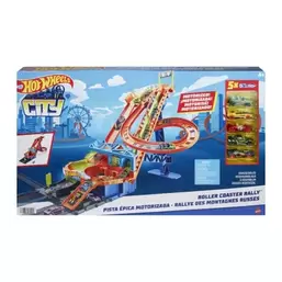 City, Rajdowy Rollercoaster + 5 autek, zestaw z napędem