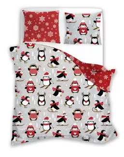 Scandic, Pingwinki, 2-częściowy komplet pościeli, bawełna, 140x200 cm