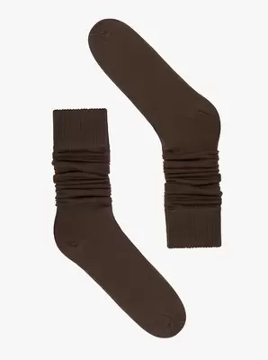 Długie brązowe skarpetki z bawełny