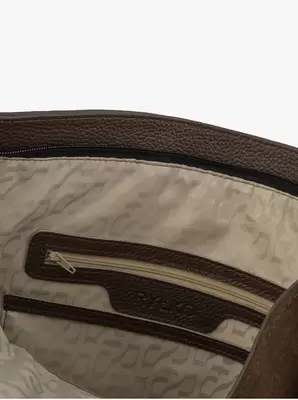 Ciemnobrązowa pojemna torebka ze skóry