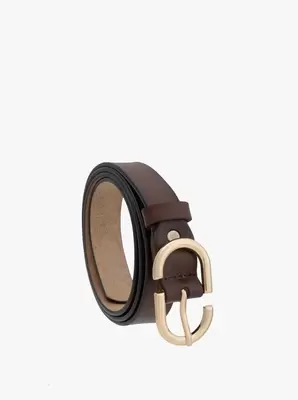 Brązowy pasek ze skóry licowej