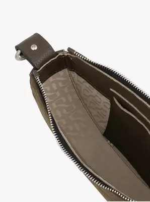 Ciemnobrązowa skórzana listonoszka