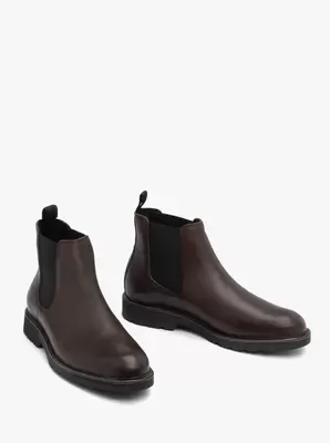 Brązowe sztyblety ze skóry licowej