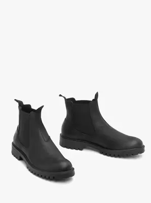 Czarne sztyblety ze skóry nubukowej