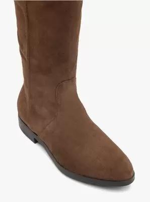 Brązowe kozaki ze skóry welurowej