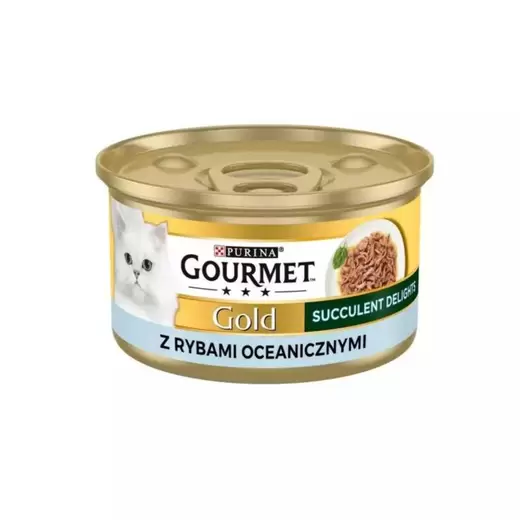 Karma dla kotów dorosłych z rybami oceanicznymi Gourmet GOLD Succulent Delights, 85 g