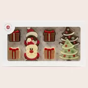 Czekoladowe figurki Mikołaja, prezentów i choinek