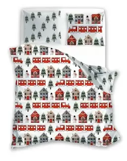 Scandic, Zimowy Ekspres, 3-częściowy komplet pościeli, bawełna, 160x200 cm