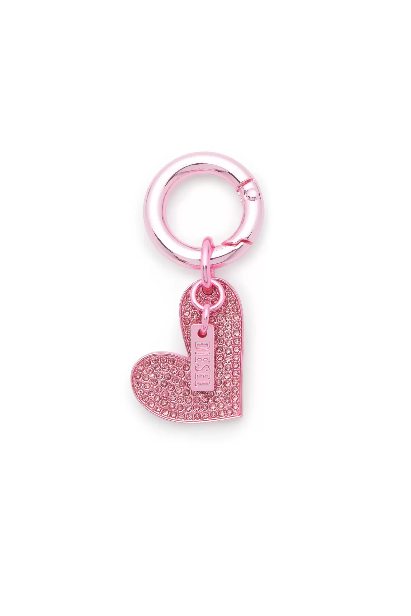 Charm a forma di cuore in metallo con strass
