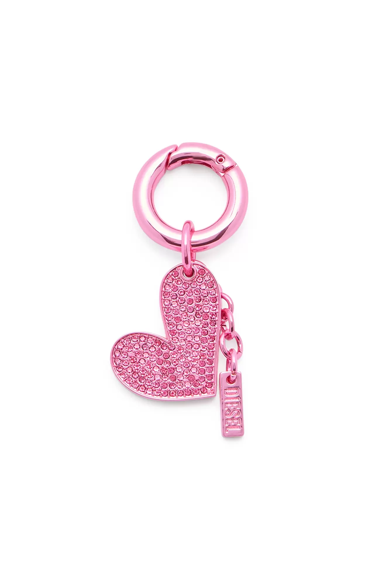 Charm a forma di cuore in metallo con strass