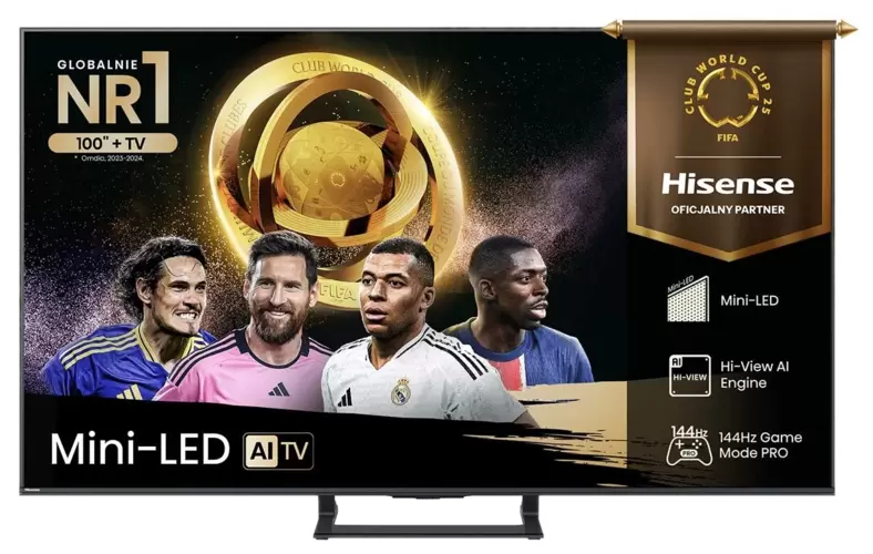 Telewizor ULED Mini-LED HISENSE 55E8Q 55" 4K 144Hz VIDAA Quantum Dot Colour Czarny