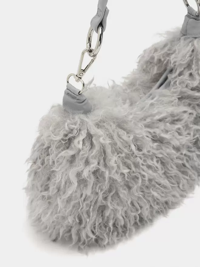 Shoulder bag with fur effect