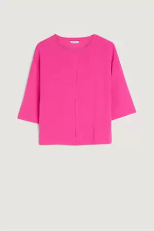 Intensywnie różowy top z rękawem 3/4