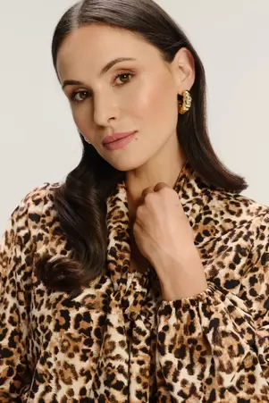 Stylowa wiskozowa bluzka z printem animal