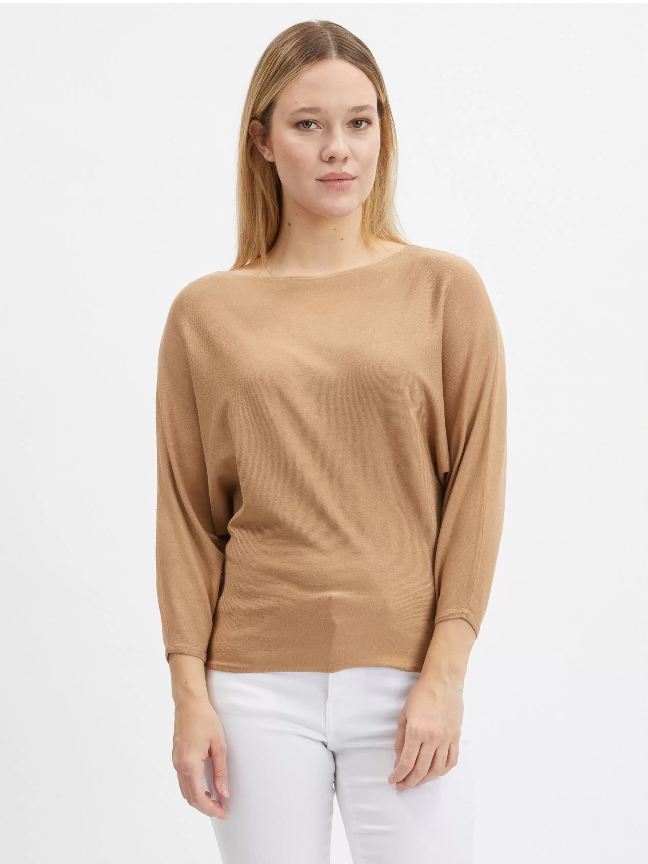 Jasnobrązowy sweter damski ORSAY