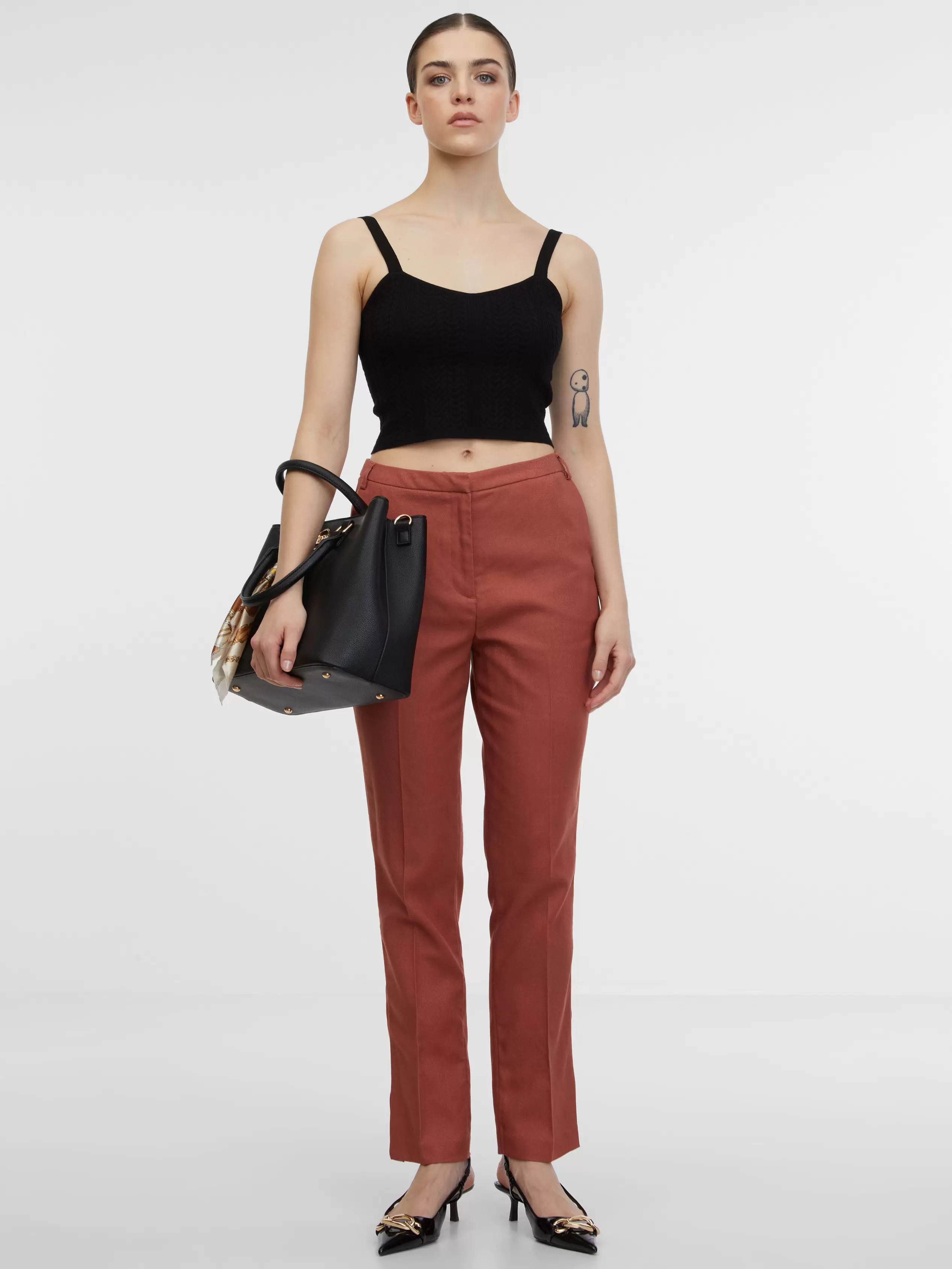 Brązowe spodnie damskie ORSAY