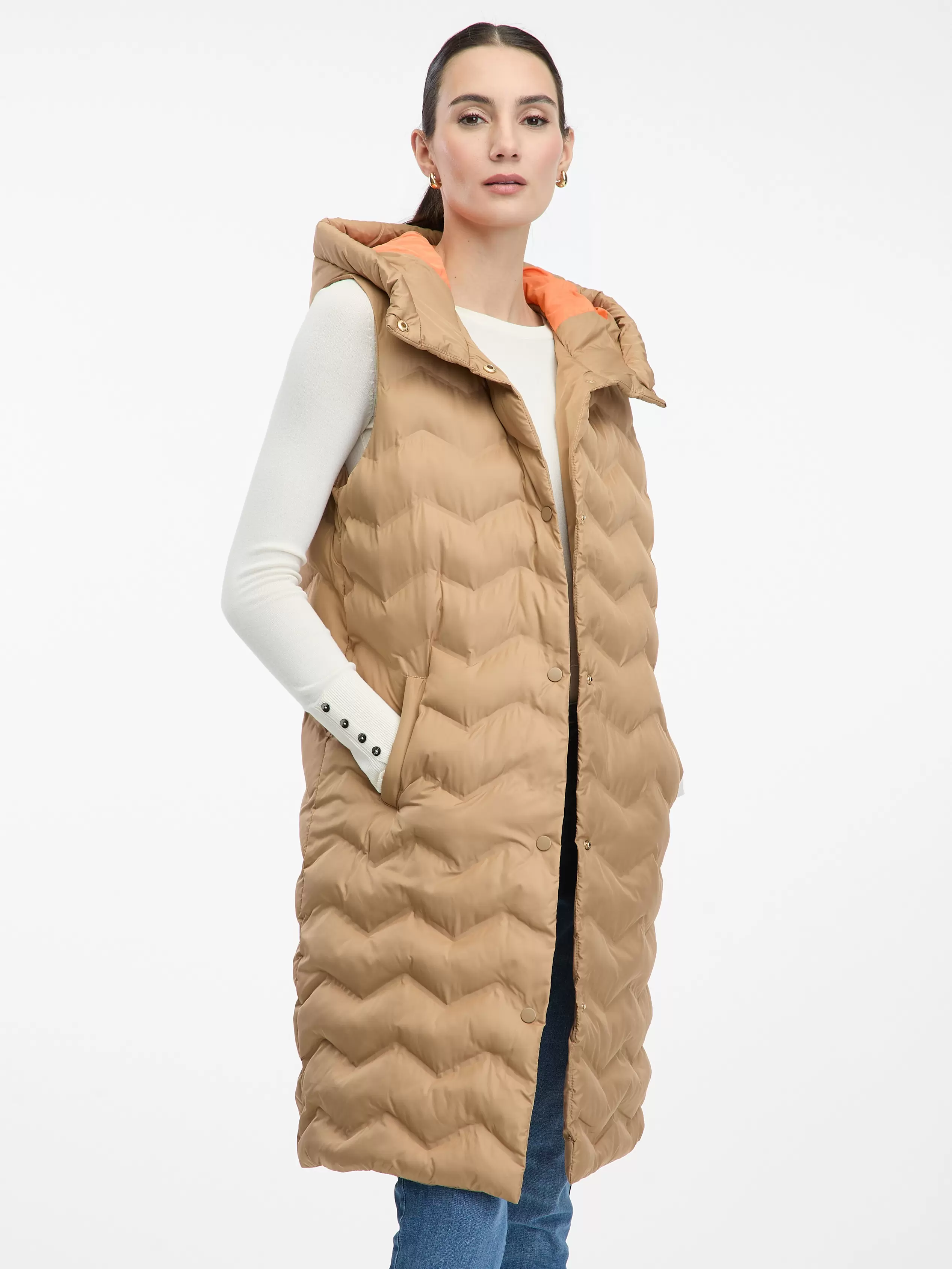 Brązowa damska kamizelka pikowana ORSAY