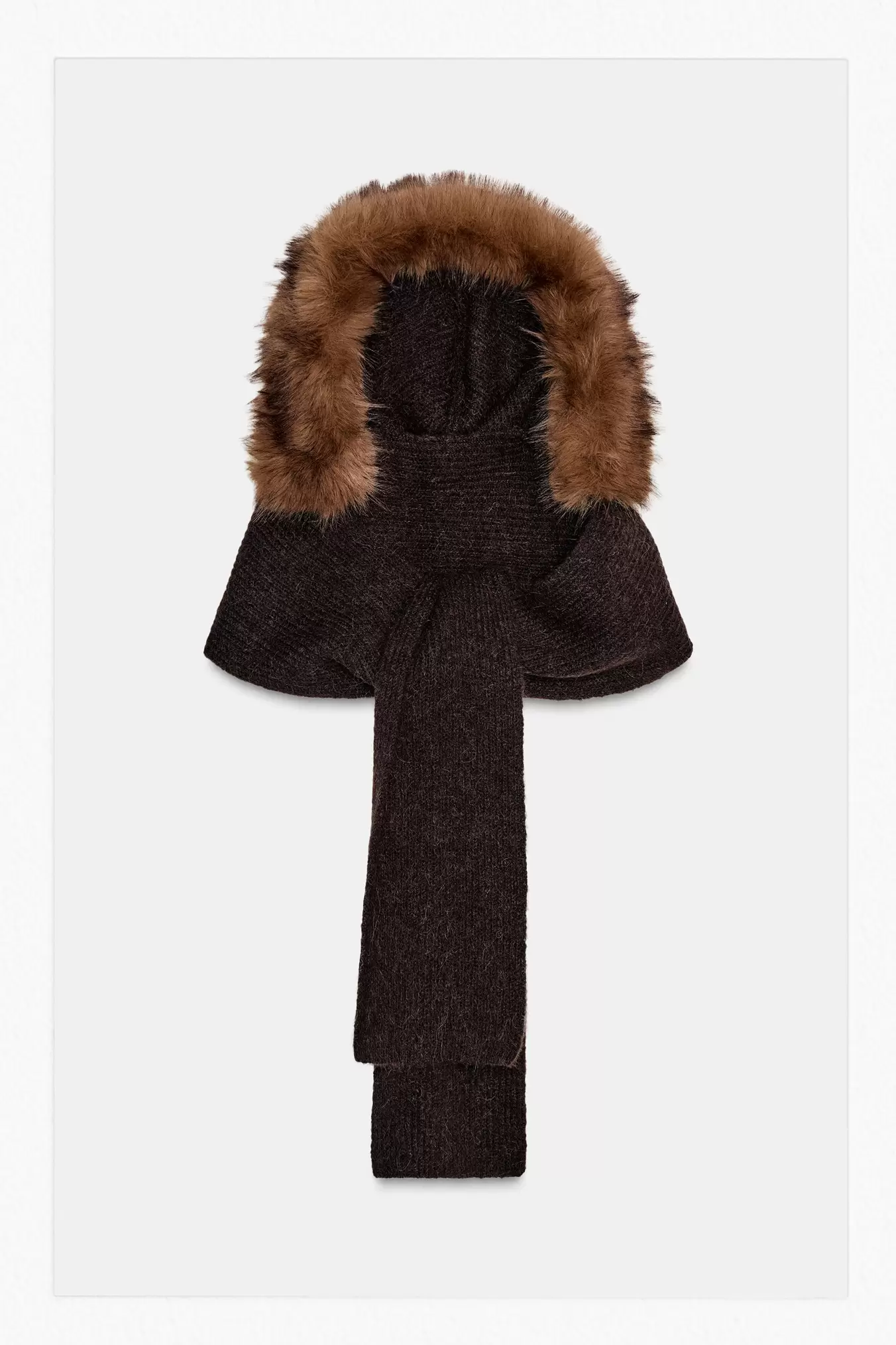 FAUX FUR SCARF HOOD