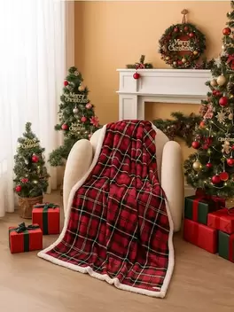 Świąteczny koc w kratę