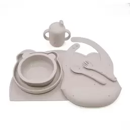 , Very Bunny, zestaw naczyń silikonowych z matą, 7 elementów