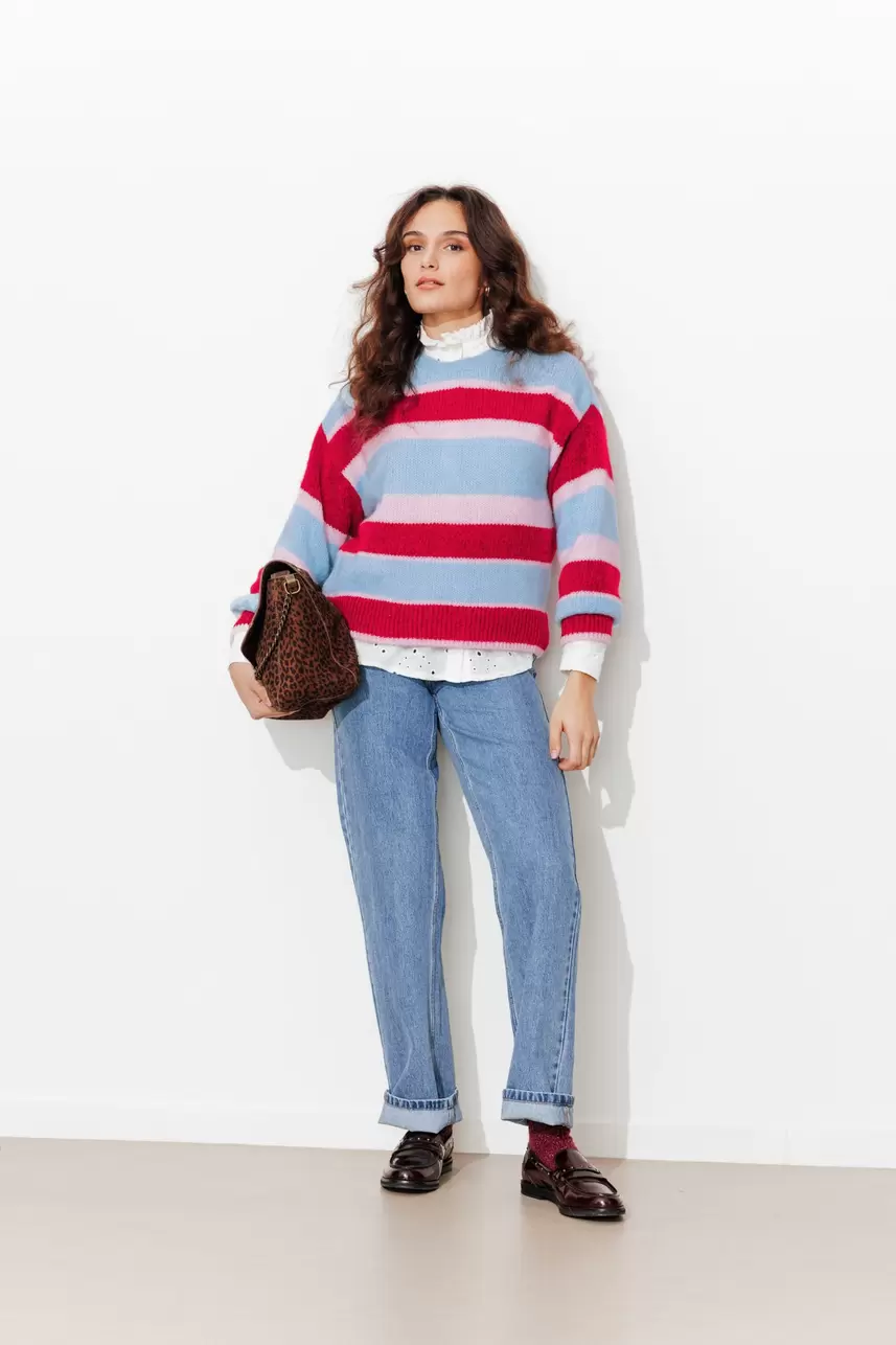 Oversizowy sweter w paski