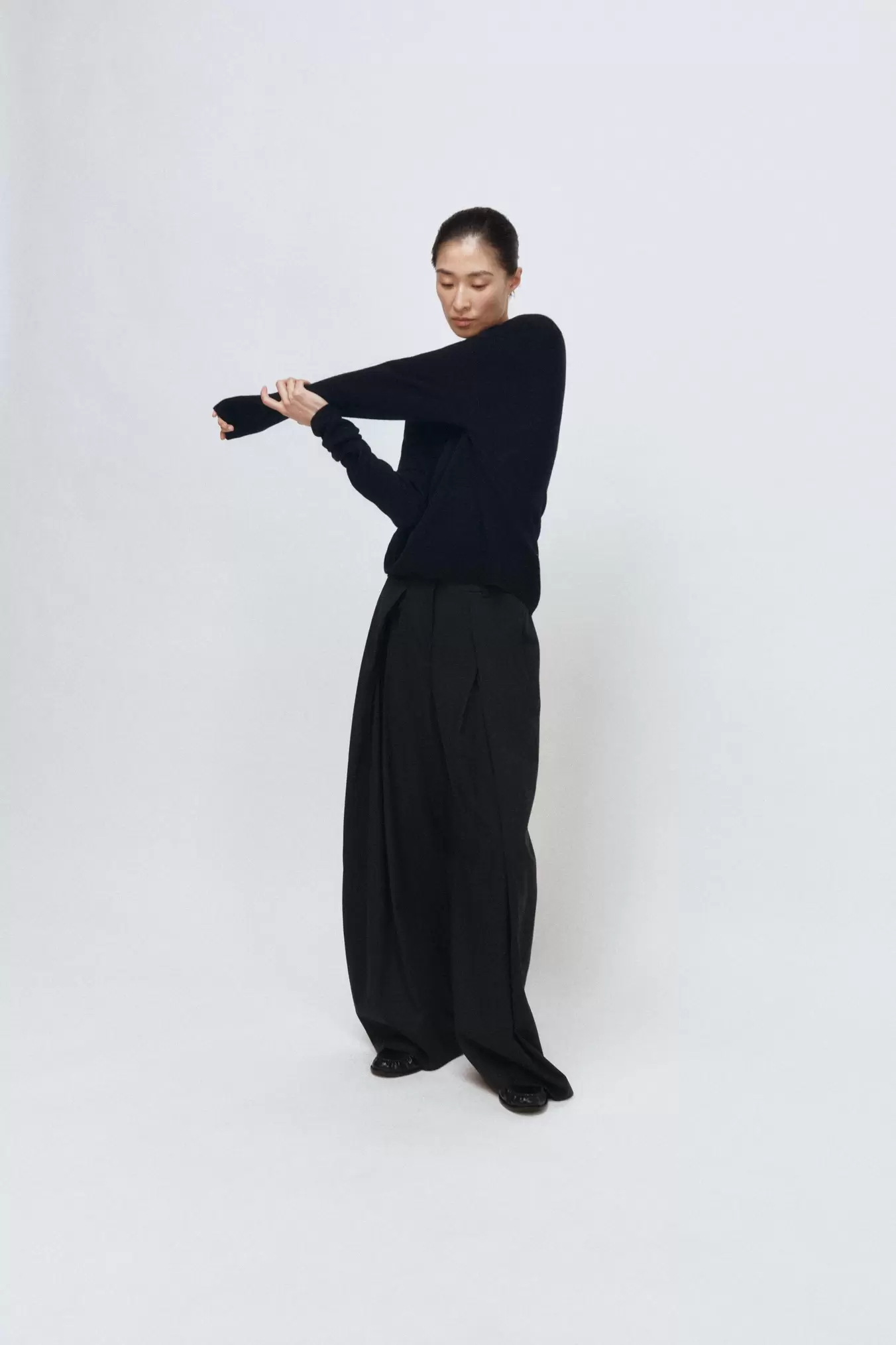 ZW COLLECTION WIDE-LEG TROUSERS WITH DARTS
