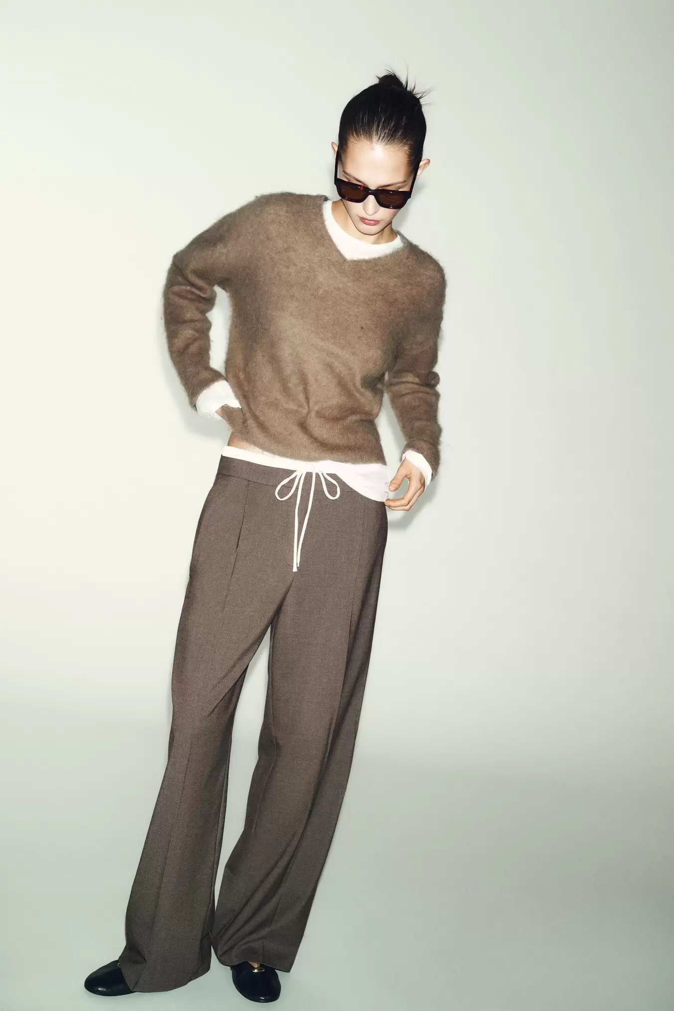 WIDE-LEG TROUSERS WITH DOUBLE WAISTBAND