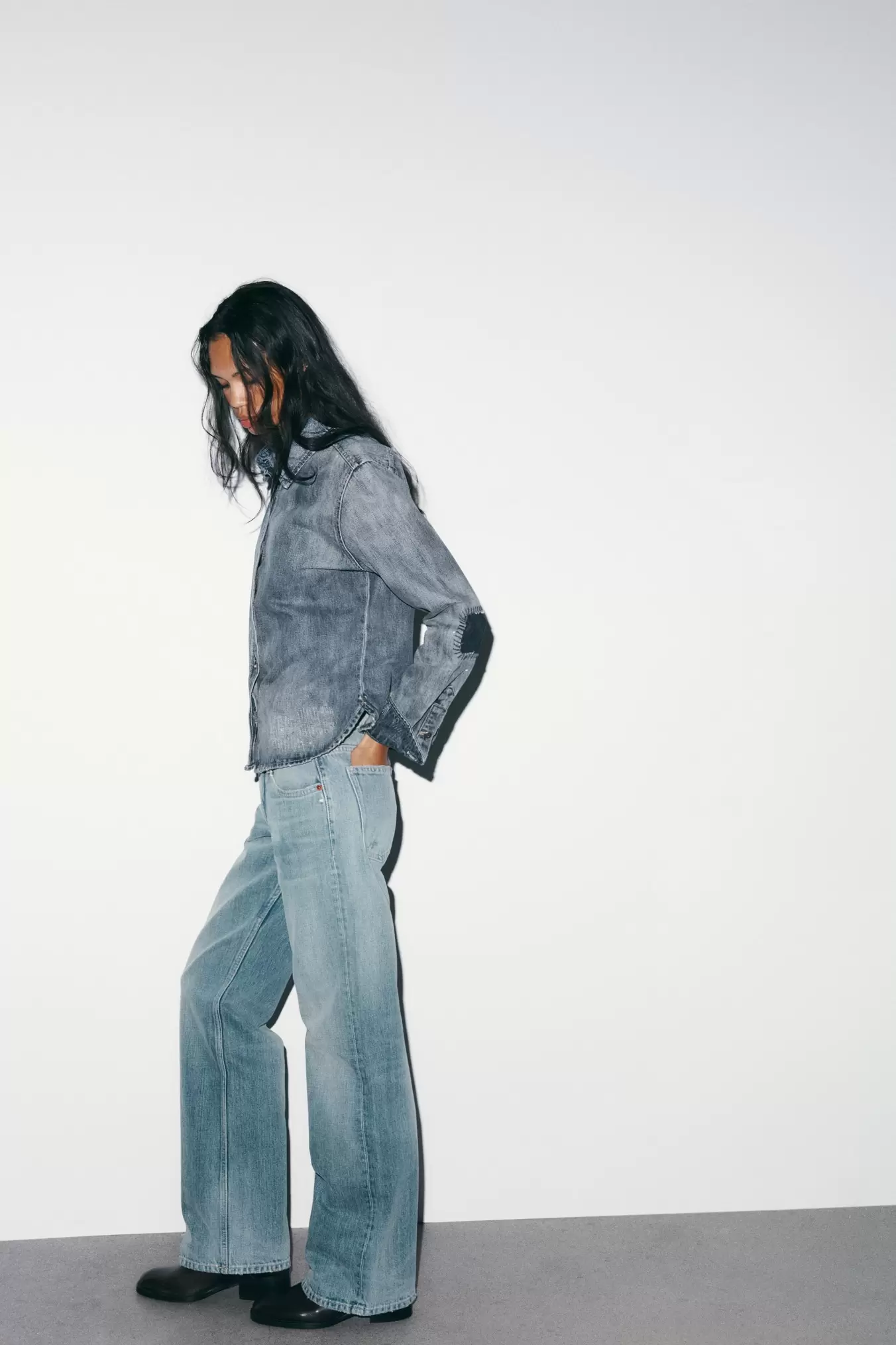 TRF WIDE-LEG LOW-RISE JEANS