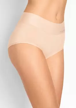 Figi damskie wysoki stan z bawełny organicznej i bambusa cieliste Julia