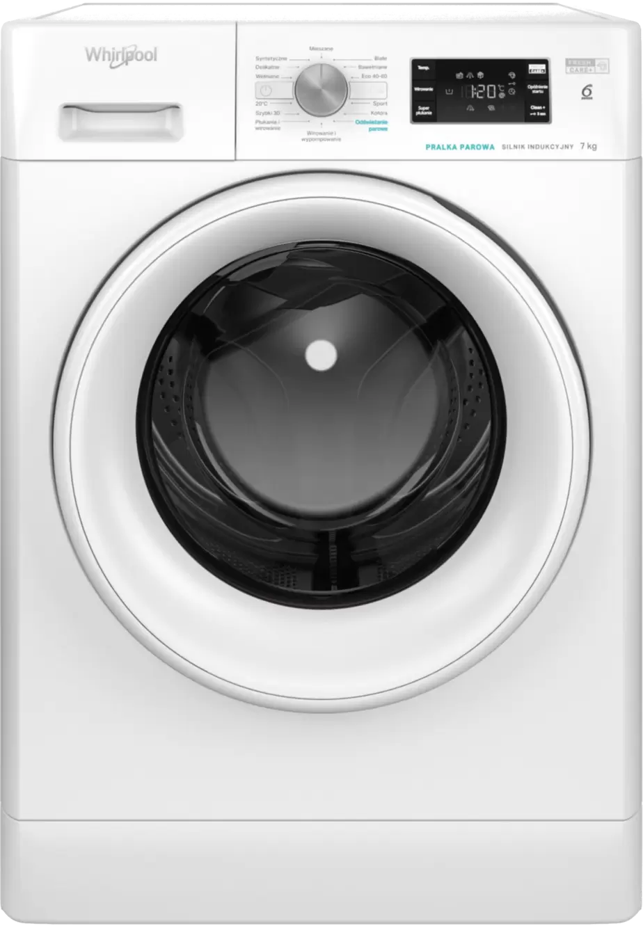 Pralka WHIRLPOOL FFB 7269 WV PL 7kg 1200obr. FreshCare + Odświeżanie parowe Inverter